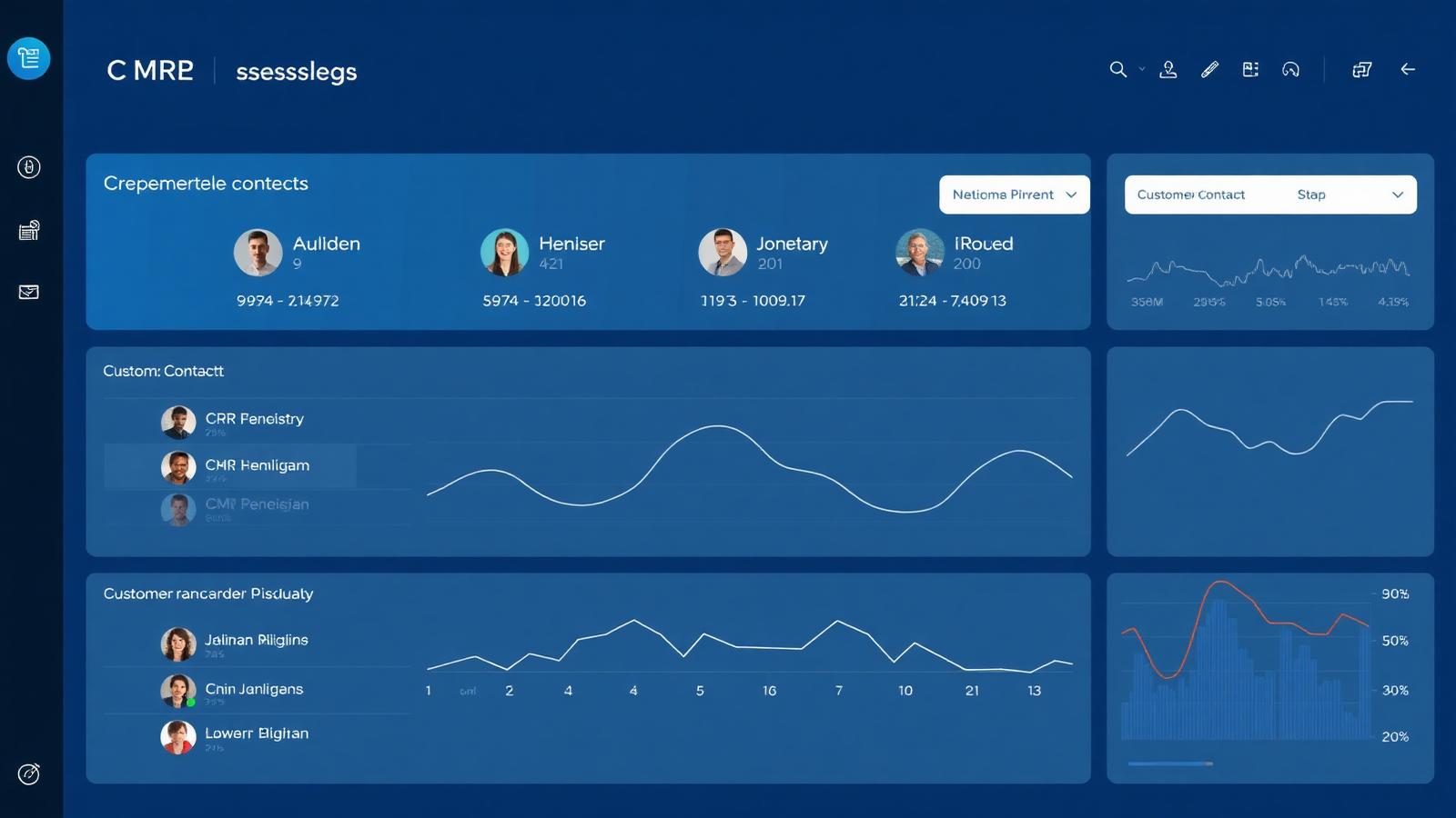 Sales team using a CRM dashboard on a laptop